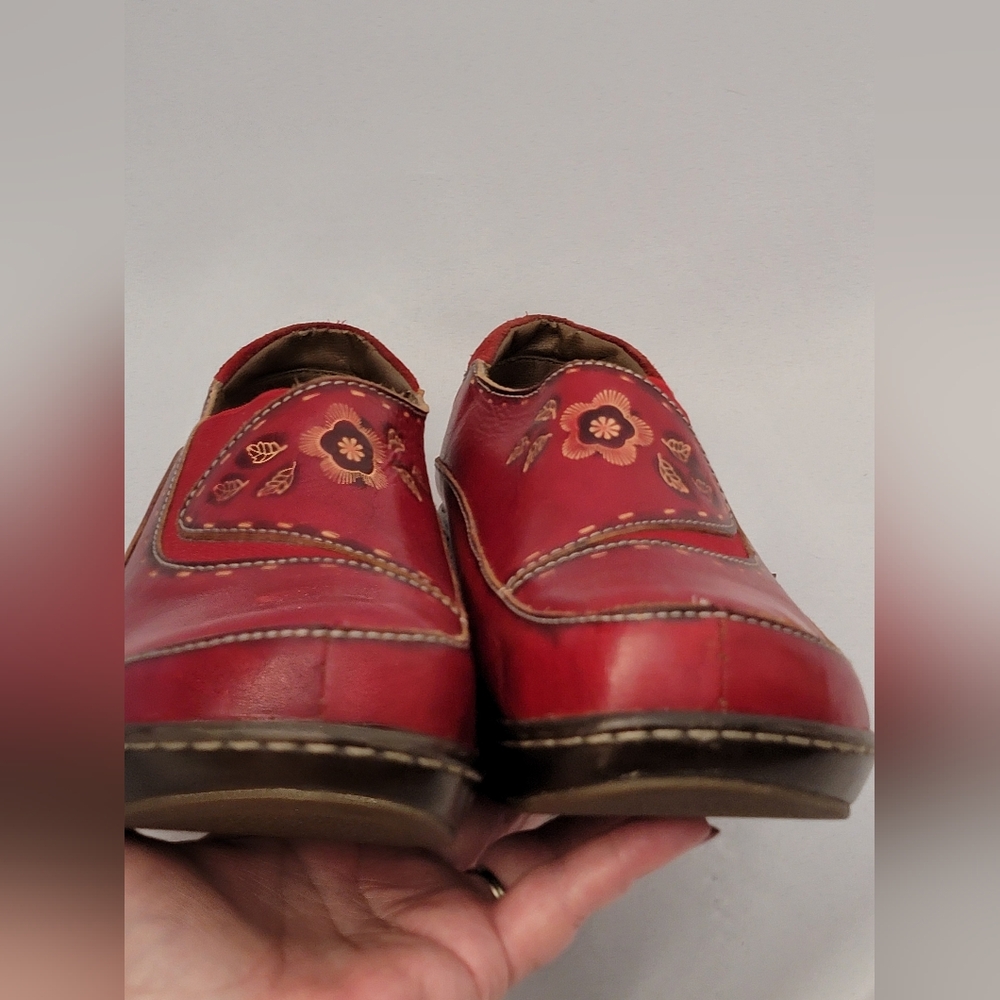 L'Artiste Spring Step Burbank Red Floral Women's Loafers/Clogs Size 41/9.5-10 - Picture 8 of 9